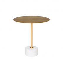 House Nordic - Table d'appoint en effet laiton et marbre ø51cm - Laiton - LECCO - Métal - Style Art déco