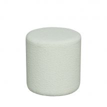House Nordic - Pouf rond en tissu bouclette ø34cm - Blanc - EJBY - - Style Scandinave
