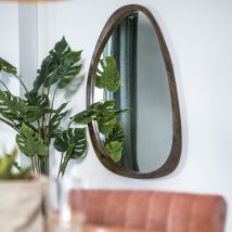 By-Boo - Miroir organique en bois - Bois foncé - PLECTO - Verre - Style Contemporain