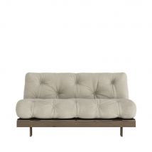 Karup Design - Canapé convertible 160x200cm en bois foncé et tissu - Lin - ROOTS - - Style Scandinave