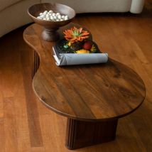 Dutchbone - Table basse organique en bois 110x60cm - Bois foncé - TILON - Bois - Style Contemporain