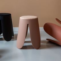 Leitmotiv - Tabouret en plastique H46cm - Rose - SAVOR - Plastique - Style Contemporain