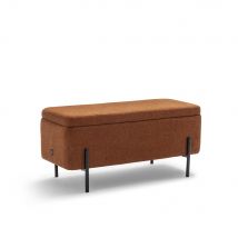 Drawer - Banc coffre en tissu et métal L100cm - Kos - Couleur - Rouille - - Style Contemporain