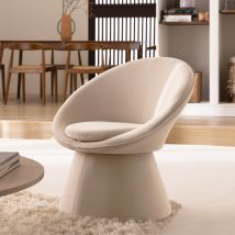 Fauteuil en velours - Beige - MEI - - Drawer - Style Vintage