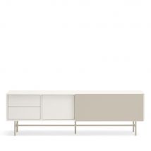 Teulat - Meuble TV avec porte coulissante en bois L180cm - Nube - Couleur - Beige - Bois