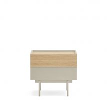 Teulat - Table de chevet 2 tiroirs en bois - Beige - OTTO - Bois - Style Contemporain