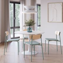 Lot de 2 chaises en tissu et métal - Vert d'eau - Arno - - Style Vintage