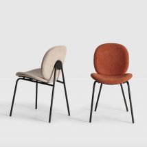 Lot de 2 chaises en tissu et métal - Rouille - Bega - - Style Contemporain