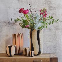 Pomax - Vase en verre ø16cm - Blanc ivoire - CANNES - Verre - Style Bohème