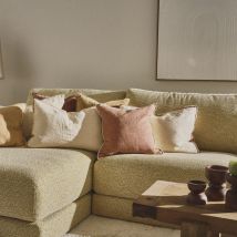 Pomax - Coussin en lin 45x45cm - Cannelle - OPPOSITES - - Style Classique