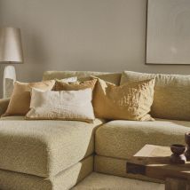 Pomax - Coussin en lin 45x45cm - Camel - OPPOSITES - - Style Classique