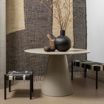 Woood - Table à manger 4 personnes ronde en bois - Beige - JORRE - Bois - Style Scandinave,Contemporain