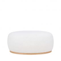 House Nordic - Pouf ovale en tissu bouclette - Blanc - MANHATTAN - - Style Bohème