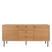 House Nordic - Buffet 2 portes 3 tiroirs en bois et métal L150cm - Bois clair - KYOTO - Bois - Style Contemporain