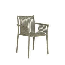 House Nordic - Lot de 4 chaises de jardin en plastique - Vert - TULSA - Plastique - Style Contemporain