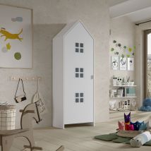 Armoire enfant en bois - Blanc - AGAMI - Bois - Style Scandinave