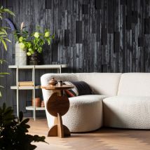 Woood - Console ovale en bois et métal L90cm - Beige - NOAN - Bois - Style Contemporain