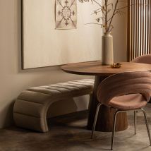 BePureHome - Banc en tissu L160cm - Beige - TRAFFIC - - Style Contemporain