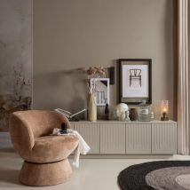 BePureHome - Fauteuil pivotant en tissu - Beige - SHUFFLE - - Style Vintage