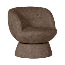 Be Pure Home - Fauteuil pivotant en tissu - Shuffle - Couleur - Marron - Tissu - Style Vintage