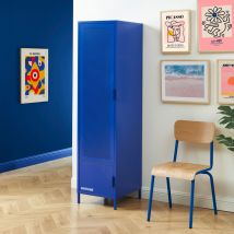 Pantone - Colonne de rangement 2 portes en métal PANTONE H180cm - Bleu électrique - NINO - Métal - Style Industriel