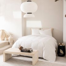 Drawer - Housse de couette blanc ivoire en percale de coton - Blanc ivoire - COMO - - Style Classique