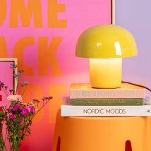 Leitmotiv - Lampe à poser en Métal - Jaune - FAT MUSHROOM MINI - Métal - Style Vintage