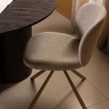 Woood - Chaise en tissu bouclette et métal - Écru - FEMKE - - Style Contemporain