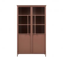 Be Pure Home - Vitrine 2 portes en métal H170cm - Exhibit - Couleur - Terracotta - Métal - Style Vintage