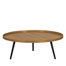 Woood - Table basse ronde en bois ø100cm - Bois clair - MESA - Bois - Style Contemporain