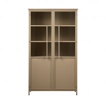 Be Pure Home - Vitrine 2 portes en métal H170cm - Exhibit - Couleur - Beige - Métal - Style Vintage