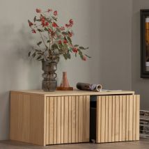 Woood - Banc d'entrée avec rangement en bois L88cm - Bois clair - NEW GRAVURE - Bois - Style Contemporain