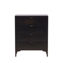 Venture Home - Commode 4 tiroirs en métal L78cm - Piring - Couleur - Noir - Aluminium - Style Contemporain