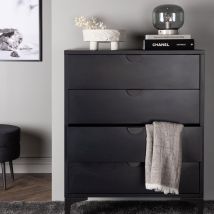 Venture Home - Commode 4 tiroirs en métal L78cm - Noir - Piring - Métal - Style Contemporain