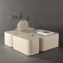 Venture Home - Table basse organique en bois 92x70cm - Beige - NORDLAND - Bois - Style Bohème