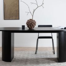 Venture Home - Table à manger 8 personnes ovale en bois - Noir - Bianca - Bois - Style Contemporain