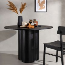 Venture Home - Table à manger 4 personnes ronde en bois - Noir - Olivia - Bois - Style Contemporain