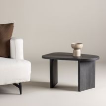 Venture Home - Table basse organique en bois 70x45cm - Noir - GRONVIK - Bois - Style Contemporain