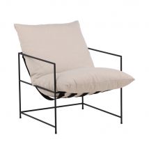 Venture Home - Fauteuil en tissu et métal - Sedalia - Couleur - Ecru - Tissu - Style Contemporain