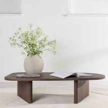 Venture Home - Table basse organique en bois 130x65cm - Bois foncé - GRONVIK - Bois - Style Scandinave