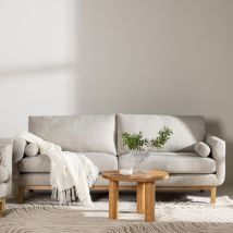 Venture Home - Canapé 3 places en tissu et bois - Bois clair - OLYMPOS - - Style Scandinave