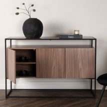 Venture Home - Buffet 3 portes en bois et métal L120cm - Bois foncé - Kingsport - Bois - Style Contemporain
