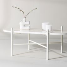 Venture Home - Table basse ovale en bois 120x65,5cm - Blanc - PUEBLO - Bois - Style Scandinave