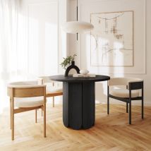Woodman - Soft - Table à manger 4 personnes ronde en bois - Noir - SOFT - Bois - Style Scandinave