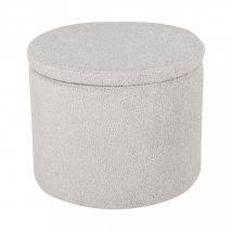 Venture Home - Pouf coffre rond en tissu bouclette ø51cm - Dunken - Couleur - Grège - Bouclette