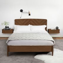 Woodman - Table de chevet murale en bois - Bois foncé - Farsta tambour - Bois - Style Scandinave