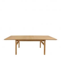 Woodman - Table à manger extensible 8 à 10 personnes en bois 180-220x90cm - Curved - Couleur - Bois clair - Bois