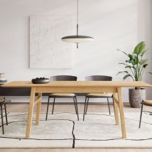Woodman - Table à manger extensible 8 à 10 personnes en bois 180-220x90cm - Bois clair - Curved - Bois - Style Scandinave