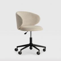 Chaise de bureau en tissu et métal - Beige - Havel - - Style Vintage