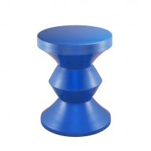 Drawer - Table d'appoint ronde en aluminium ø36cm - Tedd - Couleur - Bleu électrique - Aluminium